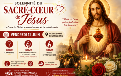 Aujourd&rsquo;hui 12 juin à NDM – Solennité du Sacré-Cœur de Jésus : une fête de l’amour de Dieu
